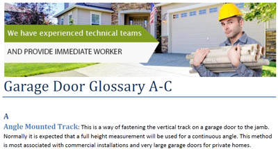 Glossary - Garage Door Repair Vancouver